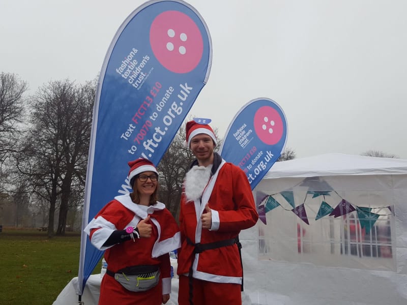 Picture of Heidi and Chris at the Santa Run.