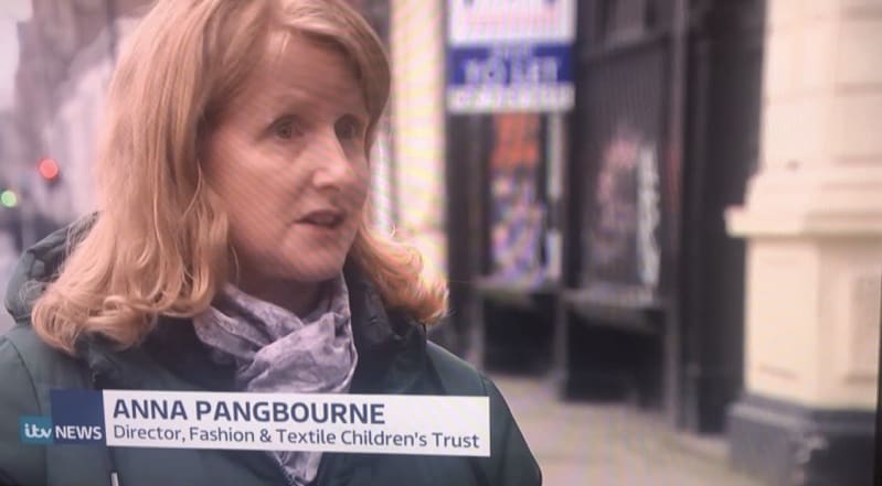 a screenshot showing FTCTs director Anna being interviewed on television.