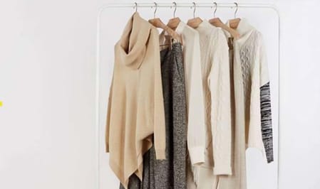 Clothes rail with Karen Millen clothes.