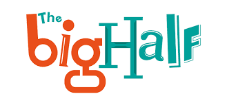 The words Big Half are written in orange and blue fonts, set on a white background.