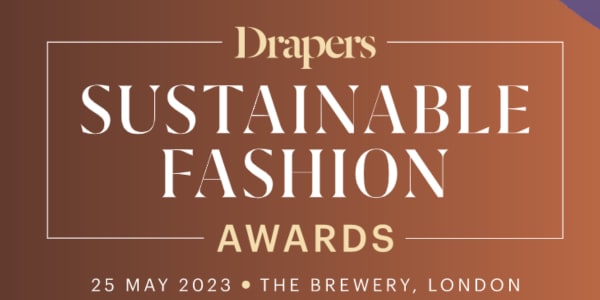 A brown logo shows the name Drapers Sustainable Fashion Awards.