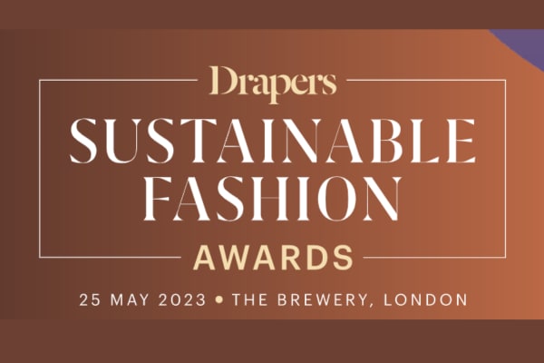 A brown logo shows the name, Drapers Sustainable Fashion Awards.